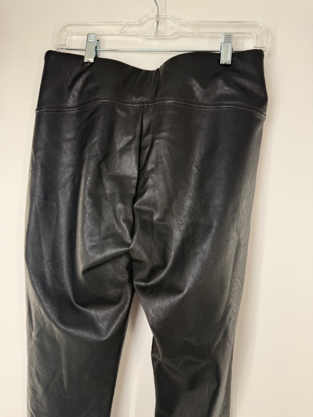 SPANX Women’s Split Leg-Hem Faux Leather Straight Leg Pants Black Size Large - Picture 6 of 14
